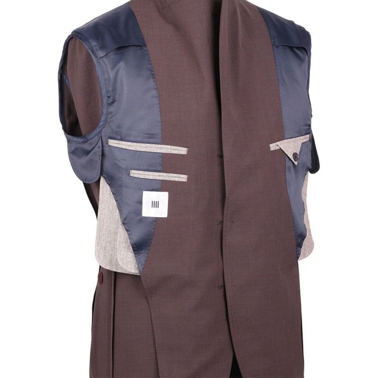 スーツセレクト 【RBC】【春夏】3釦シングルスーツ 2タック/ブラウン/ドローコード&ウエストシャーリング/※パンツ裾上げ済仕様 ブラウン系(茶)