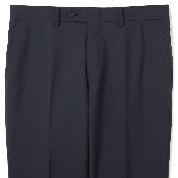 SUIT SELECT　アウトレット 【WEB限定/OUTLET/汚れ・キズ等有】【SLIM TAPERED_2】【年間】スペアパンツ付き/2釦シングルスーツ 0タック/ネイビー×ソリッド/THE RECRUIT STYLE/SHOWER CLEAN/※裾上げ必要 紺中間