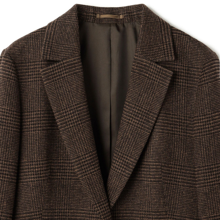 シルバーライン 【発送在庫あり】【SL】【秋冬】2釦シングルスカートスーツ/ブラウン＆ブラック×グレンチェック/ウォッシャブル 茶中間