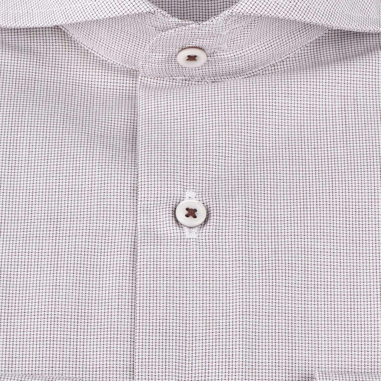 ブラックライン 【発送在庫あり】【BLACK LINE】【形態安定】ホリゾンタルワイドドレスワイシャツ/ブラウン×チェック ブラウン系(茶)