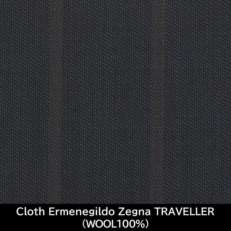 スーツセレクト 【日本製】【MEN'S】【パターンオーダー】【SLIM TAPERED】【春夏】スーツ/ネイビー×ストライプ/Cloth Ermenegildo Zegna TRAVELLER(WOOL100%) ネイビー系(紺)