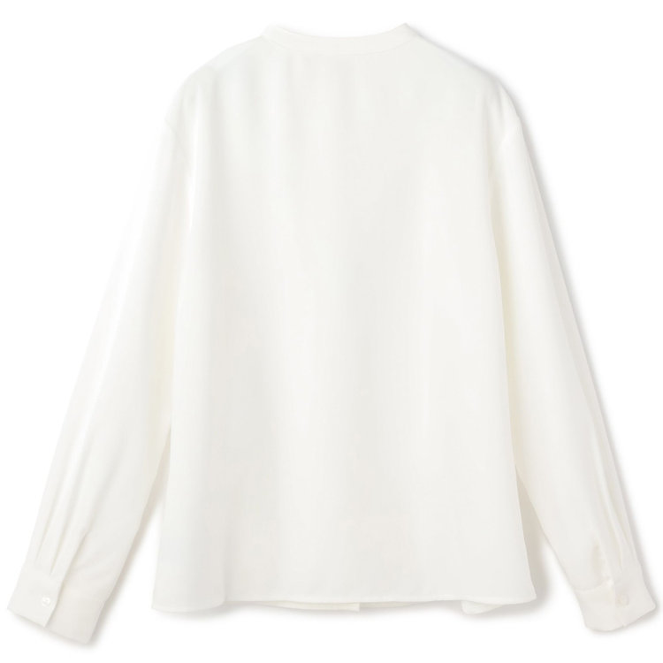 SUIT SELECT　アウトレット 【WEB限定/OUTLET/汚れ・キズ等有】【SL/長袖】バンドカラー比翼ブラウス/ホワイト 白