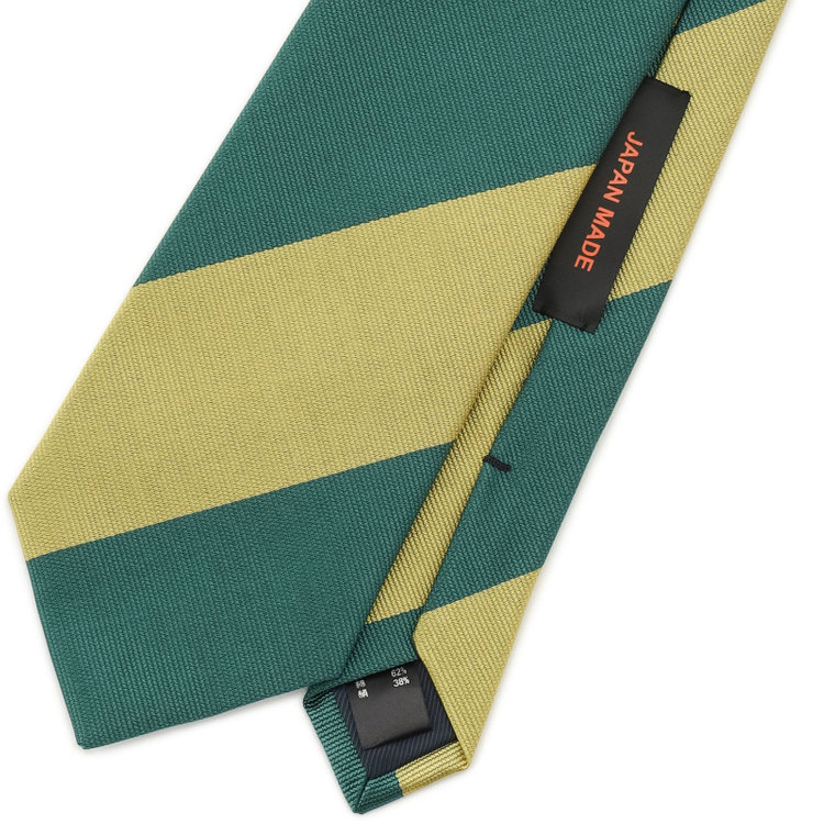 シルバーライン 【SILVER LINE】コットンシルクストライプネクタイ 8.5cm幅/イエロー×グリーン/JAPAN MADE その他
