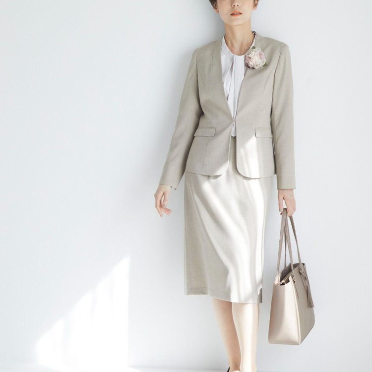 スーツセレクト コサージュ/ベージュ ベージュ系(薄茶)