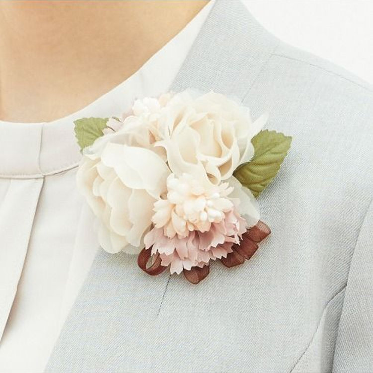 スーツセレクト コサージュ/ベージュ ベージュ系(薄茶)