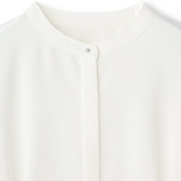 SUIT SELECT　アウトレット 【WEB限定/OUTLET/汚れ・キズ等有】【SL/長袖】バンドカラー比翼ブラウス/ホワイト 白