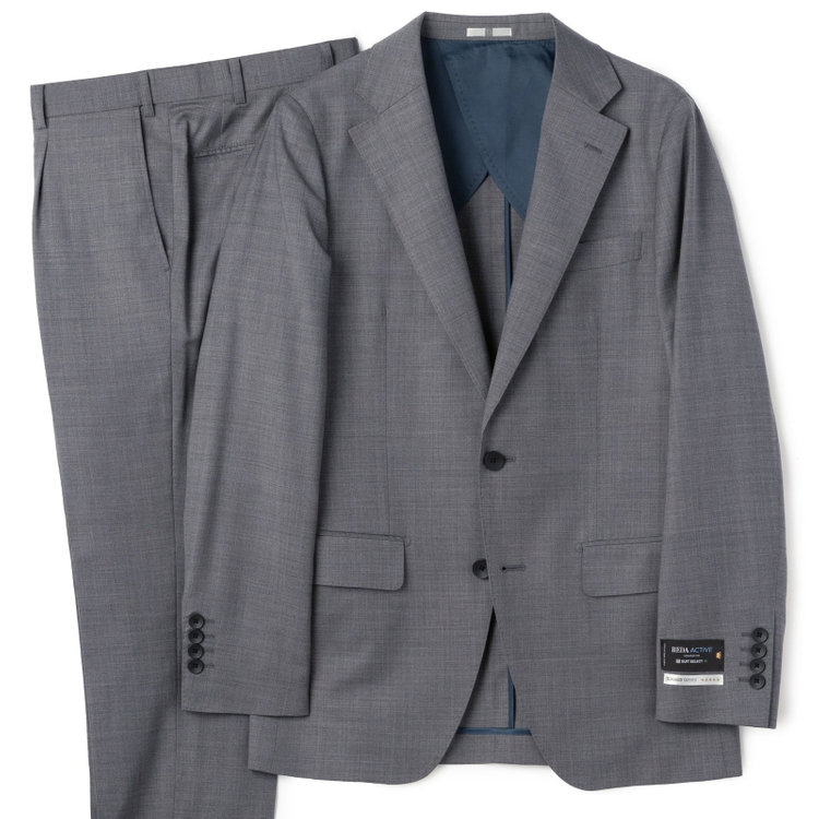 シルバーライン 【発送在庫あり】【CLASSICO TAPERED】【春夏】2釦シングルスーツ 1タック/グレー/ウエストムーブ/REDA ACTIVE/NEW ZEALAND MERINO/SHOWER CLEAN/※パンツ裾上げ済仕様 グレー淡色