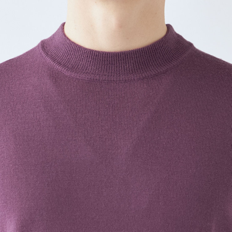 スーツセレクト 【RBC】【秋冬】ウールモックネックニットセーター/パープル/ZEGNA BARUFFA/マシンウォッシャブル 紫中間