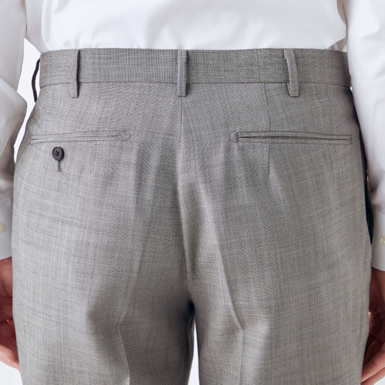 シルバーライン 【CLASSICO TAPERED】【春夏】ウール 1タックテーパードパンツ/グレー/ウエストムーブ/※裾上げ必要 グレー淡色
