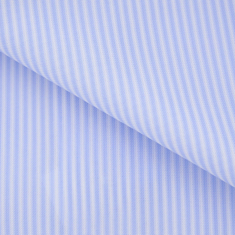 ブラックライン 【発送在庫あり】【BLACK LINE】ホリゾンタルワイドワイシャツ/ブルー＆ホワイト×ストライプ/「4S」スーパーノンアイロン・ストレッチ 青濃色