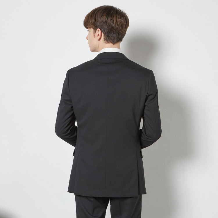 シルバーライン 【CLASSICO TAPERED】【年間】【結婚式対応可】2釦シングルフォーピーススーツ 1タック/ブラック＋コーディネートパンツグレー/両面ジレ/ウエストムーブ/4S SUSTAINABILITY&ECOLOGY FABRIC/※裾上げ必要 黒