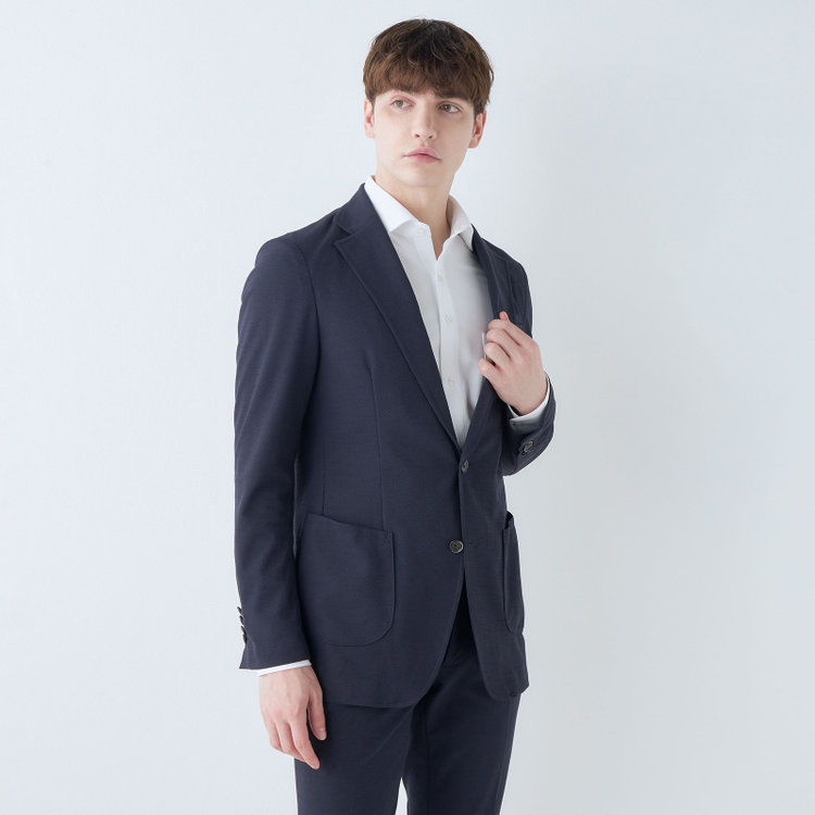 シルバーライン 【CLASSICO TAPERED】【春夏】2釦シングルジャケット/ネイビー/パッチポケット/RIRANCHA 紺中間
