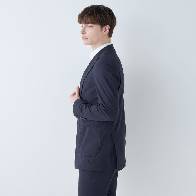 シルバーライン 【CLASSICO TAPERED】【春夏】2釦シングルジャケット/ネイビー/パッチポケット/RIRANCHA 紺中間