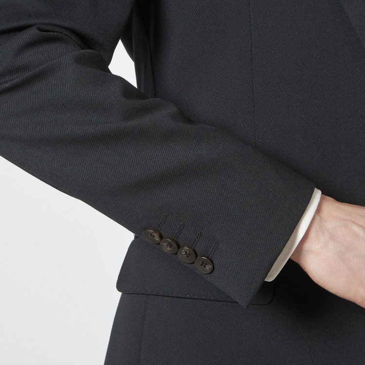 シルバーライン 【CLASSICO TAPERED】【年間】【結婚式対応可】2釦シングルフォーピーススーツ 1タック/ブラック＋コーディネートパンツグレー/両面ジレ/ウエストムーブ/4S SUSTAINABILITY&ECOLOGY FABRIC/※裾上げ必要 黒
