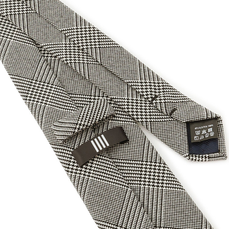 ブラックライン 【BLACK LINE】ポリエステルチェックネクタイ 7.5cm幅/ホワイト×ブラック/ウォッシャブル その他
