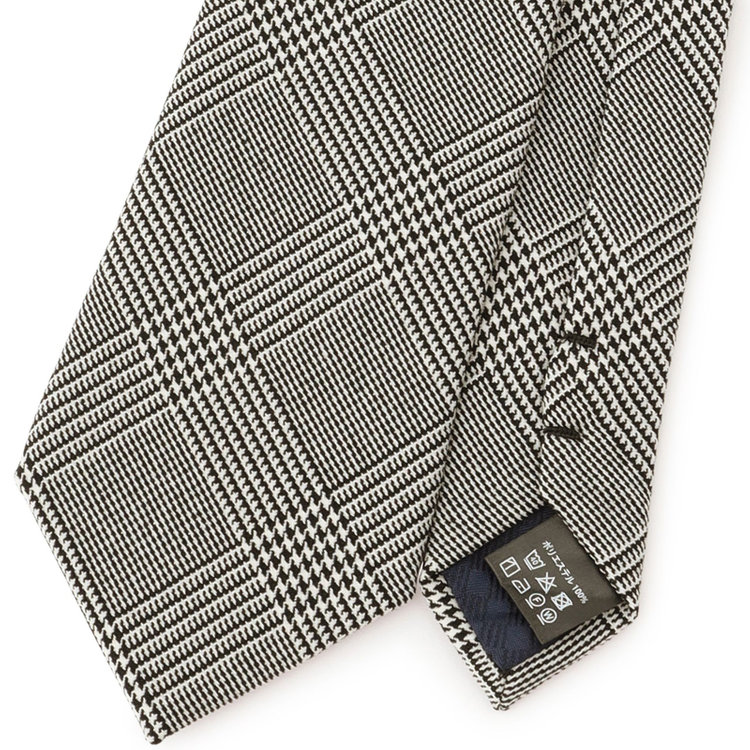 ブラックライン 【BLACK LINE】ポリエステルチェックネクタイ 7.5cm幅/ホワイト×ブラック/ウォッシャブル その他