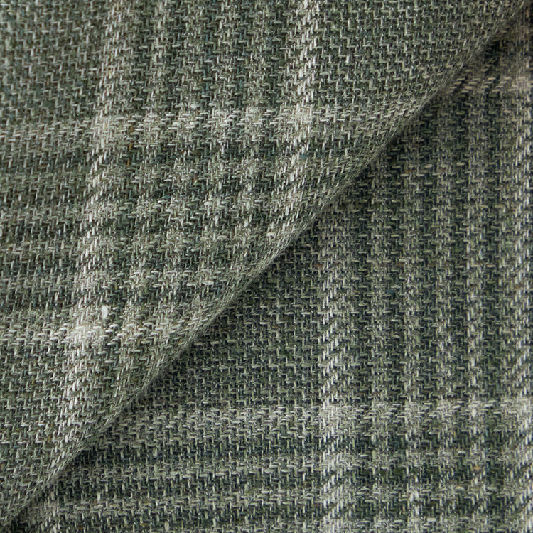シルバーライン 【CLASSICO TAPERED】【春夏】リネンウールワイドラペル3釦段返りジャケット/グリーン×チェック/DRAGO lanificio in billa fabric made in italy 緑中間