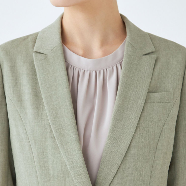 ブラックライン 【WEB限定/OUTLET】【SL】【春夏】1釦シングル七分袖ジャケット/グリーン/ウォッシャブル グリーン系(緑)