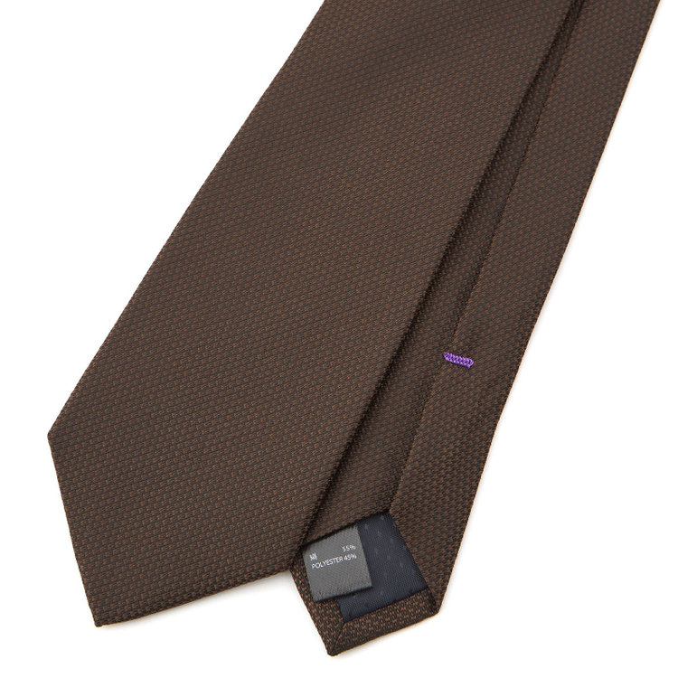 ブラックライン 【BLACK LINE】シルクブレンドソリッドネクタイ 7.5cm幅/ブラウン その他