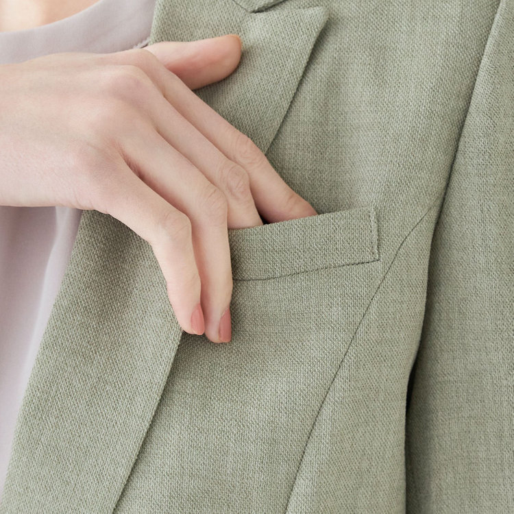 ブラックライン 【WEB限定/OUTLET】【SL】【春夏】1釦シングル七分袖ジャケット/グリーン/ウォッシャブル グリーン系(緑)