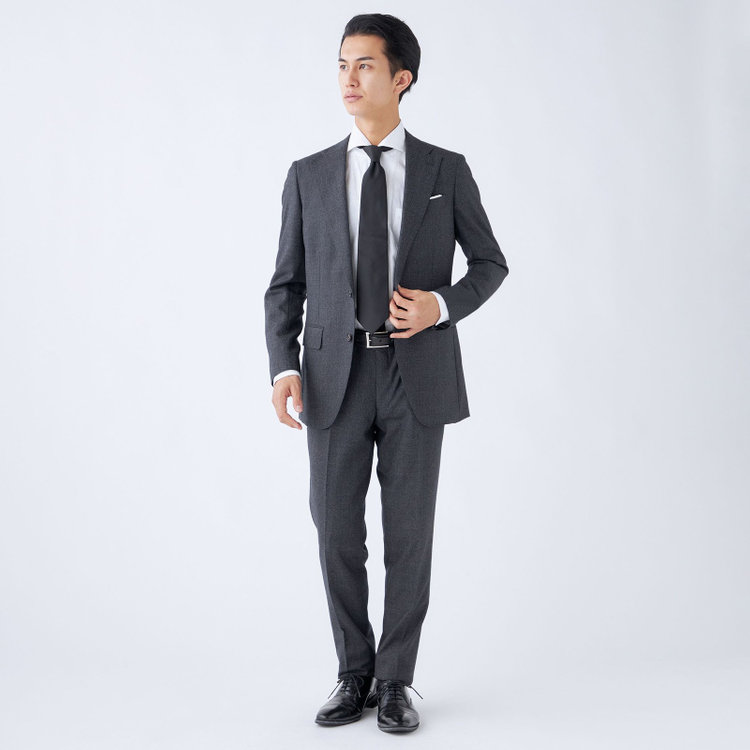 シルバーライン 【発送在庫あり】【CLASSICO TAPERED】【秋冬】2釦シングルスーツ 1タック/グレー/Ermenegildo Zegna LOOP woven in italy/※裾上げ必要 グレー濃色