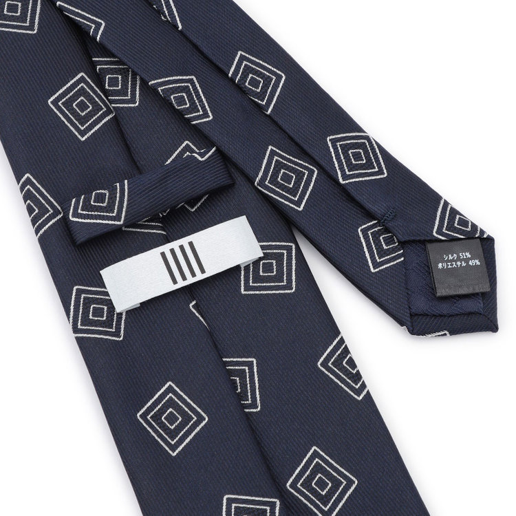 シルバーライン 【SILVER LINE】シルクブレンド小紋ネクタイ 8.0cm幅/ネイビー その他