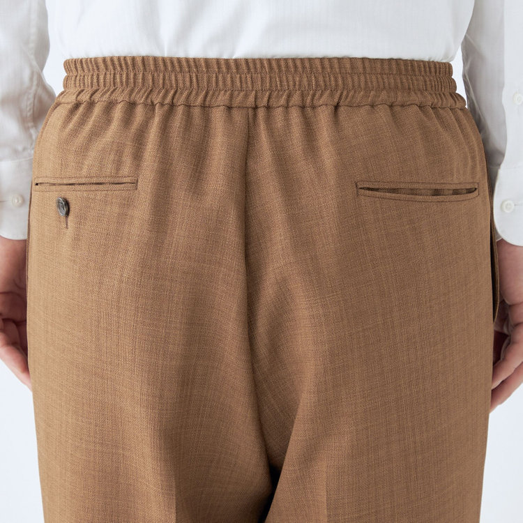 ブラックライン 【RBC】【春夏】オーバーサイズパンツ/ブラウン/ウエストシャーリング/ドローコード/4S SUSTAINABILITY&ECOLOGY FABRIC/※裾上げ済仕様 茶中間