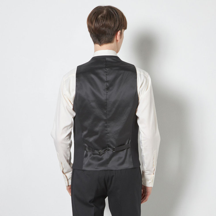シルバーライン 【CLASSICO TAPERED】【年間】【結婚式対応可】2釦シングルフォーピーススーツ 1タック/ブラック＋コーディネートパンツグレー/両面ジレ/ウエストムーブ/4S SUSTAINABILITY&ECOLOGY FABRIC/※裾上げ必要 黒