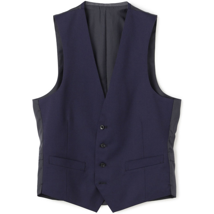 ブラックライン 【SLIM TAPERED_2】【年間】2釦シングルリバーシブルスリーピーススーツ 0タック/ネイビー/NEW ZEALAND WOOL MIX/※裾上げ必要 青中間