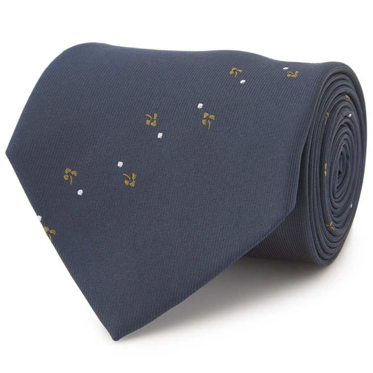 シルバーライン  【SILVER LINE】シルクブレンド小紋ネクタイ 8.0cm幅/ネイビー その他