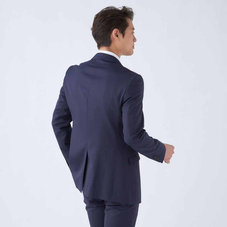 ブラックライン 【SLIM TAPERED_2】【年間】2釦シングルリバーシブルスリーピーススーツ 0タック/ネイビー/NEW ZEALAND WOOL MIX/※裾上げ必要 青中間