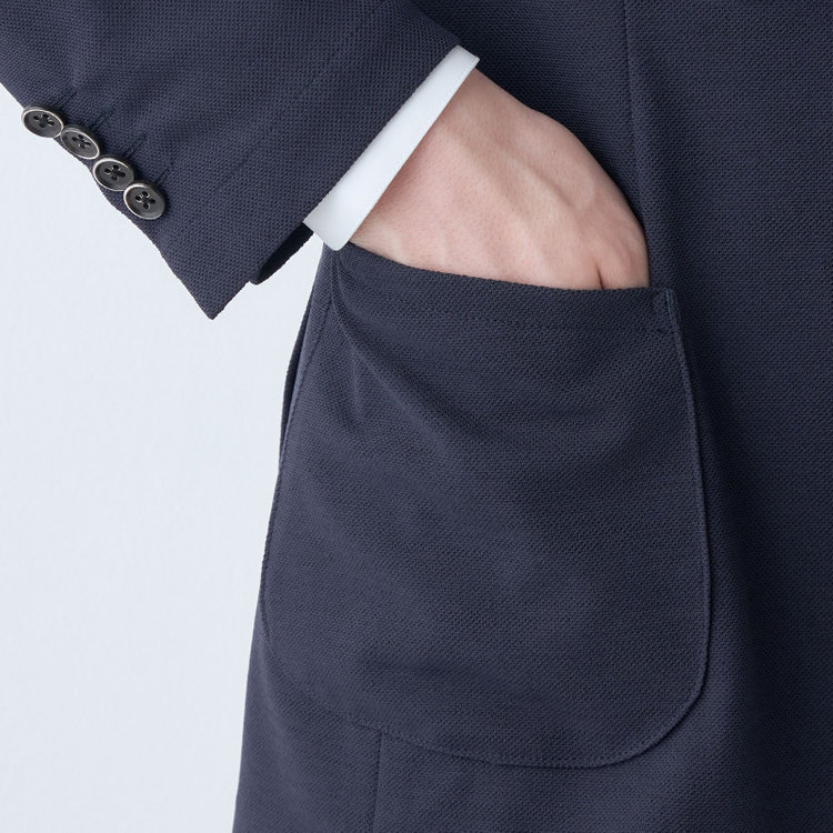 シルバーライン 【CLASSICO TAPERED】【春夏】2釦シングルジャケット/ネイビー/パッチポケット/RIRANCHA 紺中間