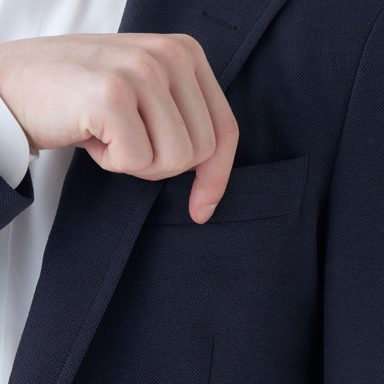 シルバーライン 【CLASSICO TAPERED】【春夏】2釦シングルジャケット/ネイビー/パッチポケット/RIRANCHA 紺中間