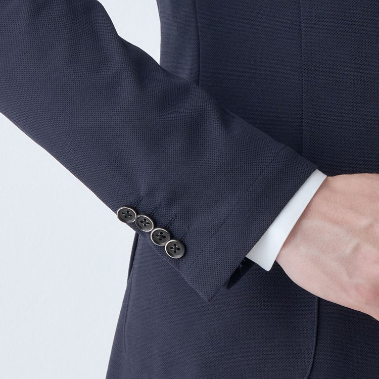 シルバーライン 【CLASSICO TAPERED】【春夏】2釦シングルジャケット/ネイビー/パッチポケット/RIRANCHA 紺中間