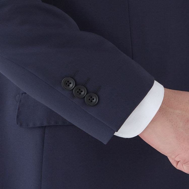 ブラックライン 【SLIM TAPERED_2】【年間】2釦シングルリバーシブルスリーピーススーツ 0タック/ネイビー/NEW ZEALAND WOOL MIX/※裾上げ必要 青中間