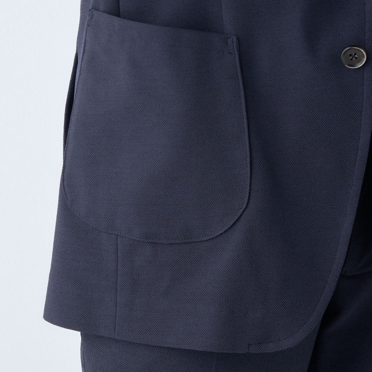 シルバーライン 【CLASSICO TAPERED】【春夏】2釦シングルジャケット/ネイビー/パッチポケット/RIRANCHA 紺中間