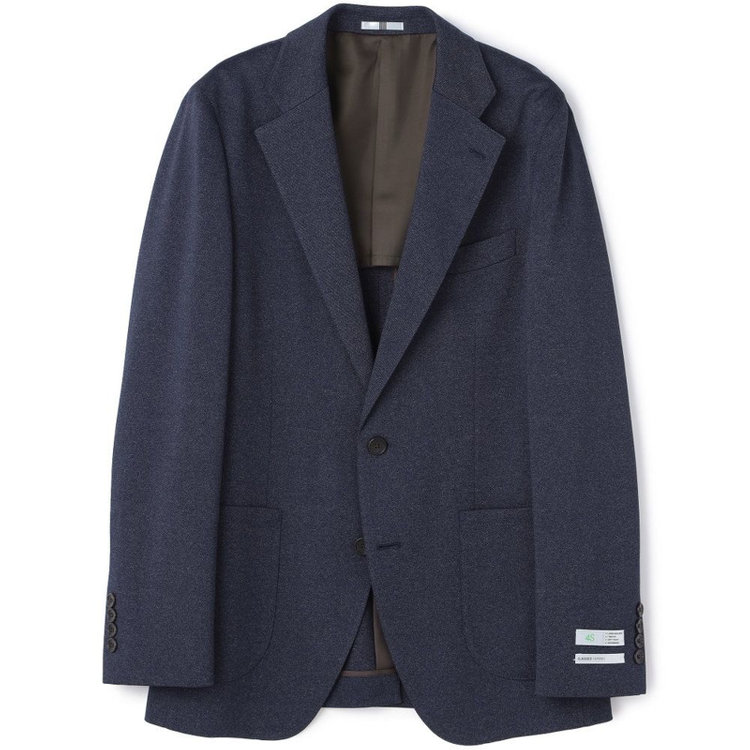 シルバーライン 【CLASSICO TAPERED】【春夏】2釦シングルジャケット/ネイビー/パッチポケット/4S SUSTAINABILITY&ECOLOGY FABRIC 紺濃色