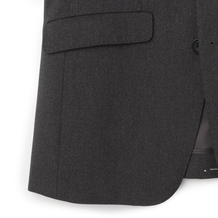 ブラックライン 【SLIM TAPERED_2】【年間】2釦シングルスーツ 0タック/グレー/ウエストシャーリング/4S/※パンツ裾上げ済仕様 グレー濃色