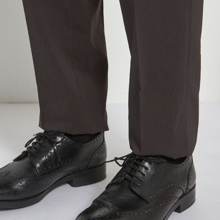 シルバーライン 【5DAYS CLOSET】【RBC】【春夏】1タックテーパードパンツ/ブラウン×楊柳/ウエストムーブ仕様/4S SUSTAINABILITY&ECOLOGY FABRIC/※裾上げ必要 茶中間