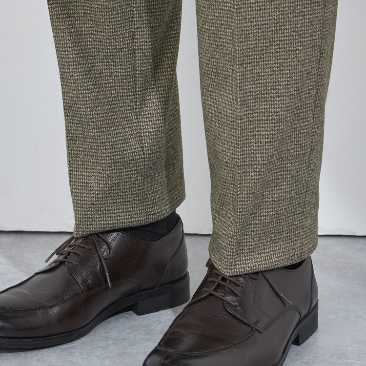 シルバーライン 【5DAYS CLOSET】【RBC】【秋冬】1タックテーパードパンツ/カーキ×チェック/ウエストムーブ/※裾上げ必要 黄淡色