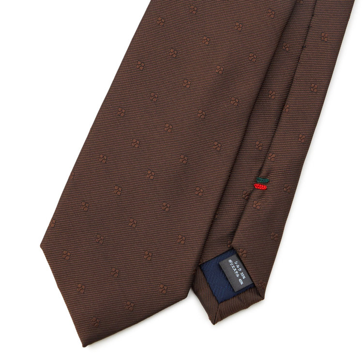ブラックライン 【BLACK LINE】シルクブレンド小紋ネクタイ 7.5cm幅/ブラウン その他