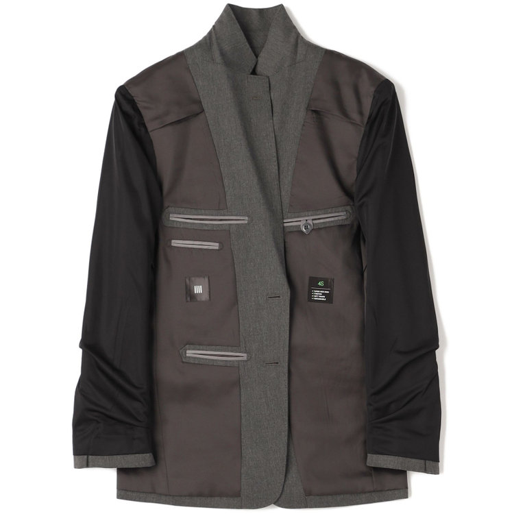 ブラックライン 【SLIM TAPERED_2】【年間】2釦シングルスリーピーススーツ 0タック/グレー/ウエストシャーリング/4S SUSTAINABILITY&ECOLOGY FABRIC/※パンツ裾上げ済仕様 グレー中間