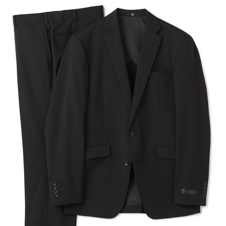 ブラックライン 【KSW】【年間】2釦シングルスーツ 0タック/ブラック/ウエストムーブ/ウォッシャブル/MOVING STRETCH/※裾上げ必要 黒