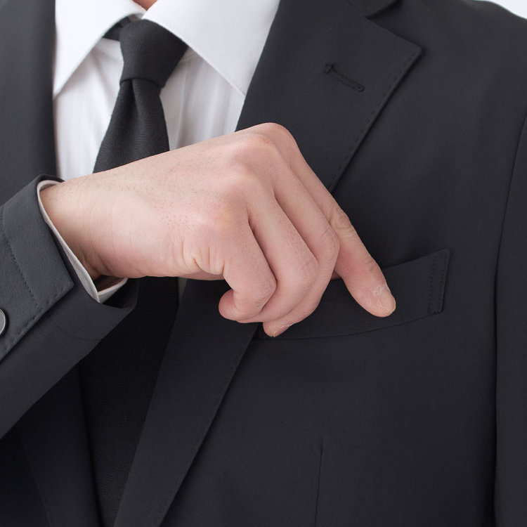 スーツセレクト 【WEB限定/OUTLET】【RBC】【春夏】2WAYデタッチャブル2釦ジャケット/ブラック/パッチポケット ブラック系(黒)