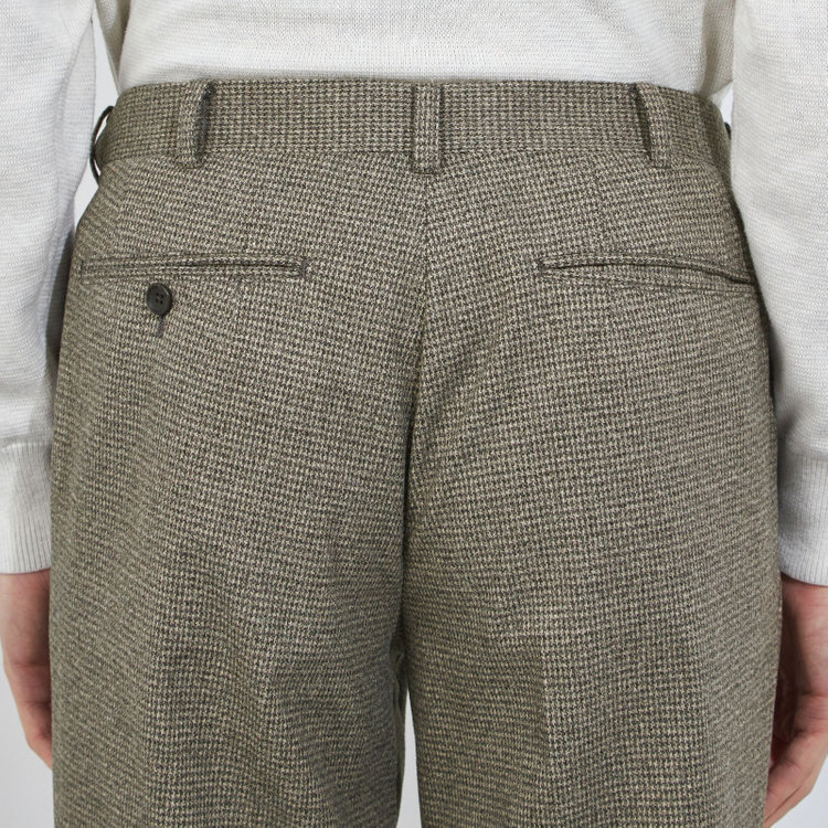 シルバーライン 【5DAYS CLOSET】【RBC】【秋冬】1タックテーパードパンツ/カーキ×チェック/ウエストムーブ/※裾上げ必要 黄淡色