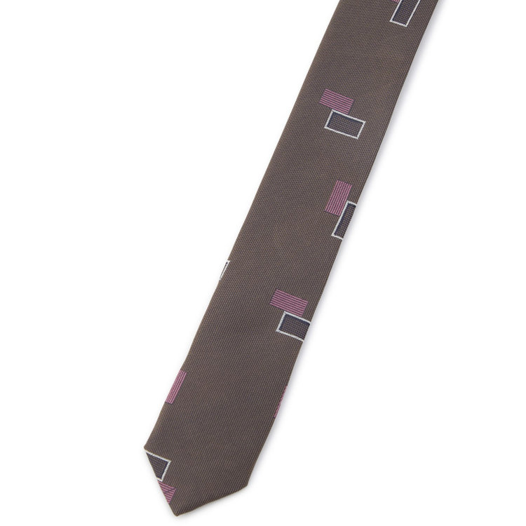 シルバーライン 【SILVER LINE】シルク小紋柄ネクタイ 8.5cm幅/ブラウン/Finest fabrics by COMO ITALY その他