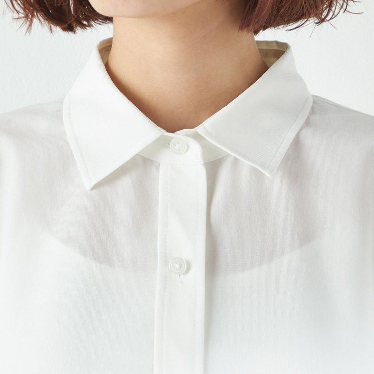 ブラックライン 【BL/七分袖】【春夏】ドルマンスリーブシャツ/ホワイト/ジャージー素材 白