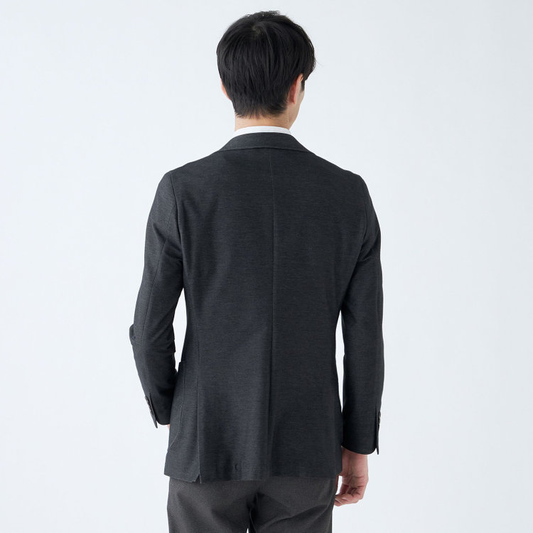 シルバーライン 【発送在庫あり】【CLASSICO TAPERED】【年間】コットンブレンド2釦ジャケット/ブラック×ソフトデニム/パッチポケット 黒