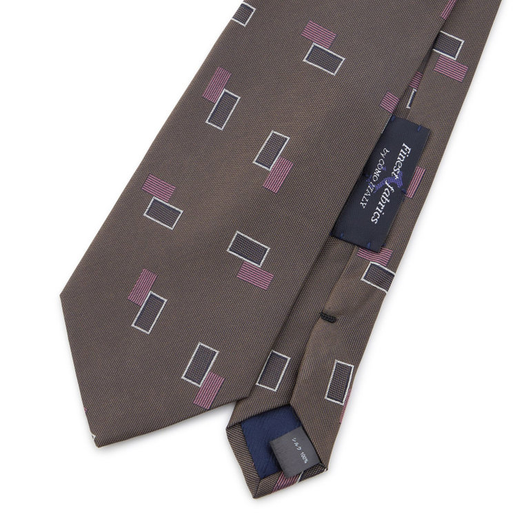 シルバーライン 【SILVER LINE】シルク小紋柄ネクタイ 8.5cm幅/ブラウン/Finest fabrics by COMO ITALY その他