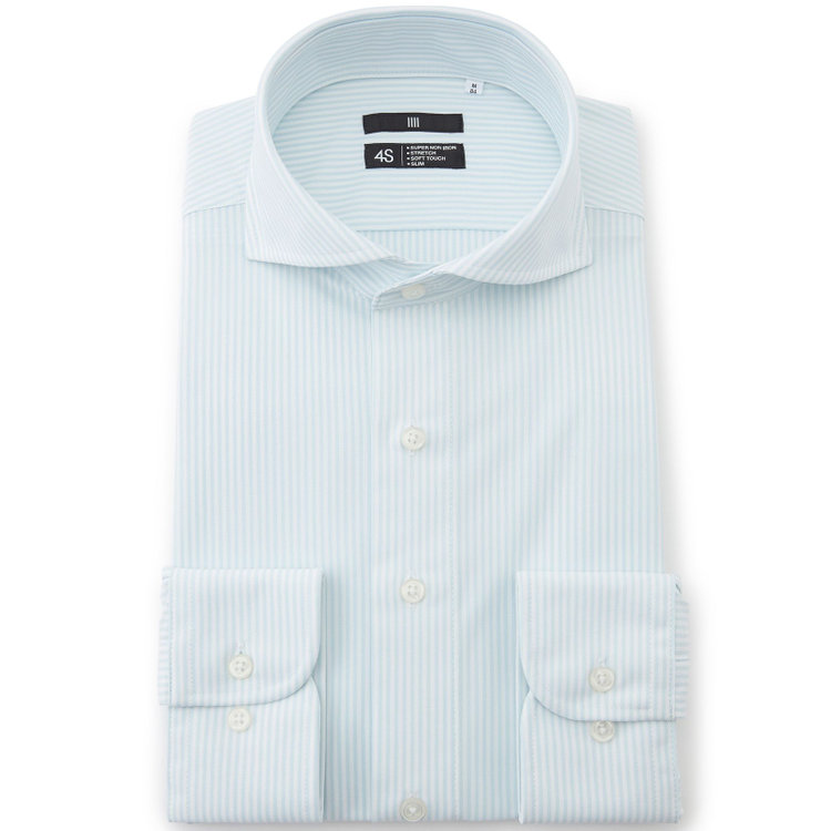 akh526　804040 お急ぎ 発送在庫あり】【BLACK LINE】ホリゾンタルワイドワイシャツ/グリーン